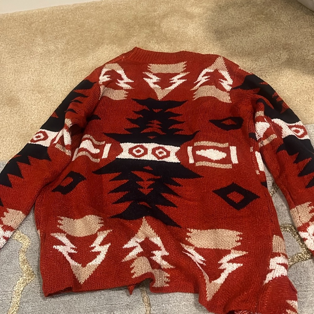 Aztec pattern open front sweater - Picture 2 of 2